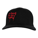 Curved Bill 707 Wool Flex Hat Black-Red