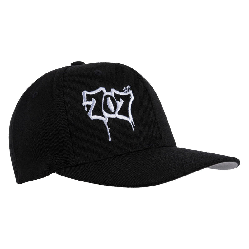 Curved Bill 707 Wool Flex Hat Black-White