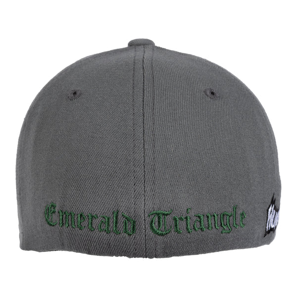 Curved Bill Celtic Triangle Wool Flex Hat Grey-Dark Green