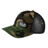 Curved Bill PVC Label Richardson 112 Snap Hat Green Camo/Black