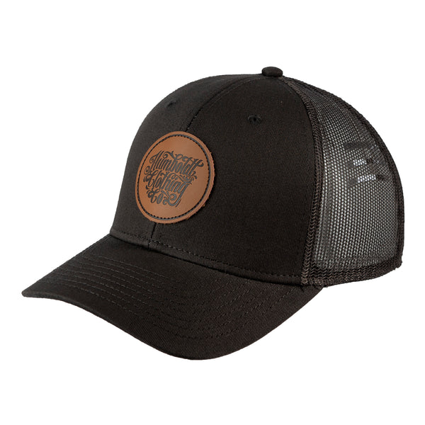 Curved Bill Union Leather Patch Hat Coal