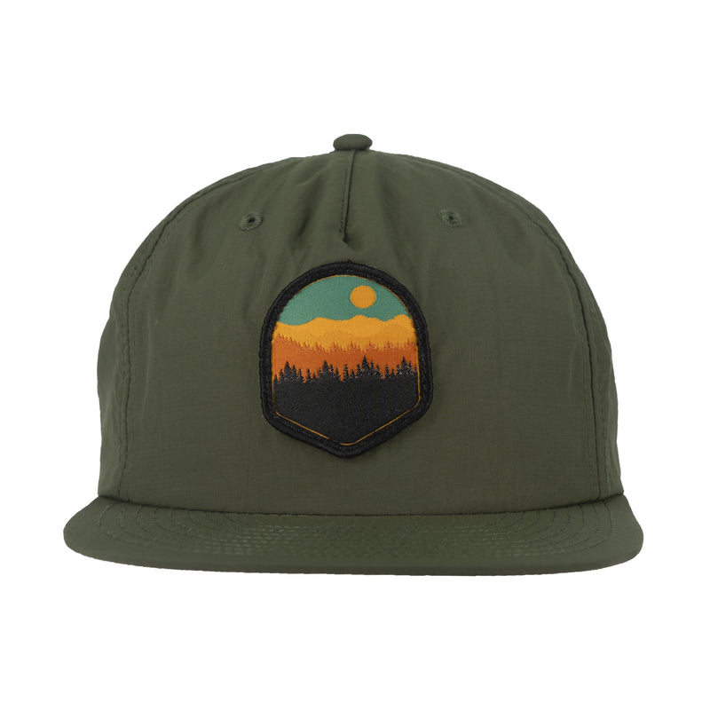 FB MOUNTAIN SCENE SURF SNAP HAT ARMY