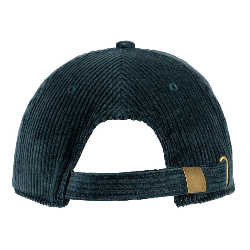 Flat Bill Corduroy Leather Patch Hat Pine Green