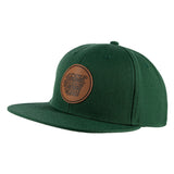 Flat Bill Stock Leather Patch Hat Forest Green