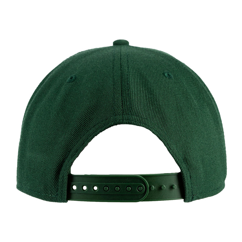 Flat Bill Stock Leather Patch Hat Forest Green