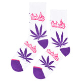 High Life Premium Blend Socks White-Purple-Hot Pink