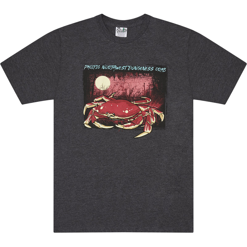 Hooked on Crab Tshirt Black Heather