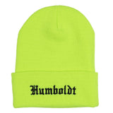 Old English Foldup Beanie NEO GRN-BLK