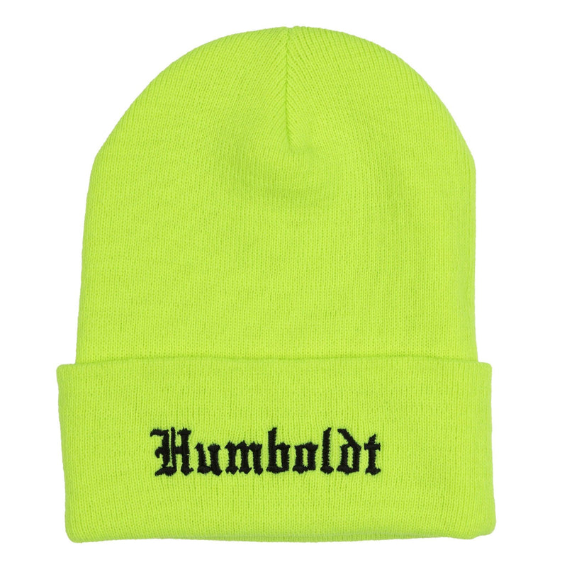 Old English Foldup Beanie NEO GRN-BLK