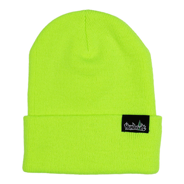 Old English Foldup Beanie NEO GRN-BLK