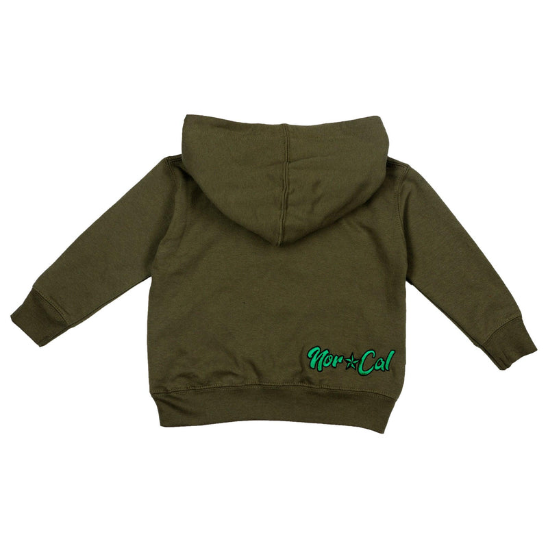 Treelogo Outline NorCal Toddler Pullover Hoodie Military Green